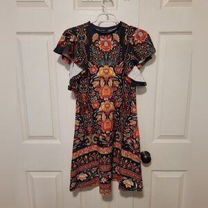 Izuria black‎ floral dress